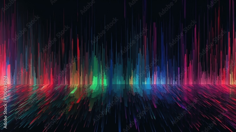Poster screensaver or background in the form of a glitch effect. ai generative.