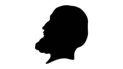 Antonio da Correggio, black isolated silhouette