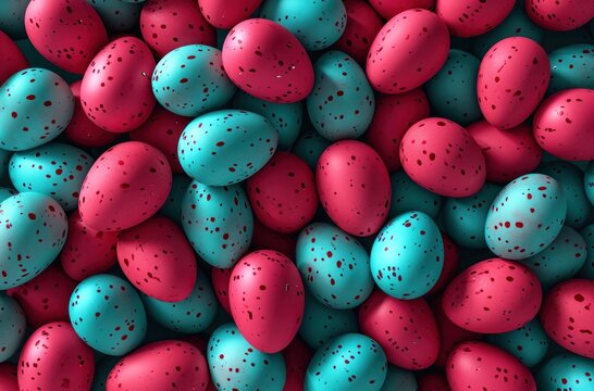 easter background seamless pattern with lots of red eggs