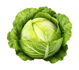 Obraz premium Cabbage photorealistic, isolated on white background, PNG file, dicut on isolated background.