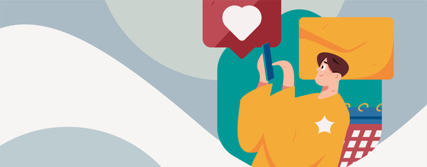 Flat vector illustration of business people operating work scene
