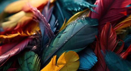exotic feathers in many colors