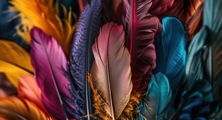 exotic feathers in many colors