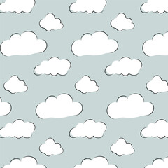 seamless pattern of clouds, vector, wrapping paper, wallpaper, children's clothing.