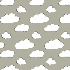 seamless pattern of clouds, vector, wrapping paper, wallpaper, children's clothing.