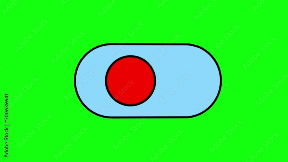 Poster footage of the power button on chromakey. rendering animation.