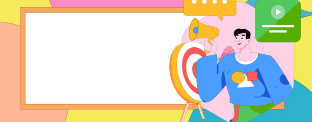 Flat vector illustration of business people operating work scene
