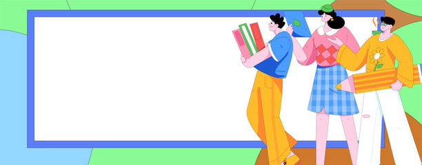 Flat vector illustration of business people operating work scene
