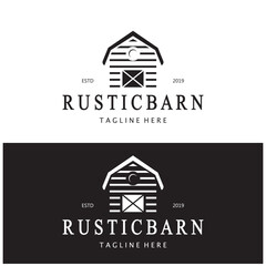 Vintage organic farmhouse or barn,warehouse, rustic barn and animal farmhouse logo design. © Tomi43