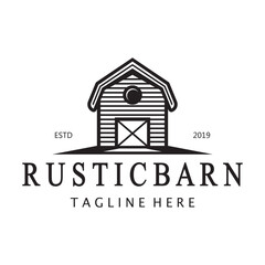 Vintage organic farmhouse or barn,warehouse, rustic barn and animal farmhouse logo design.