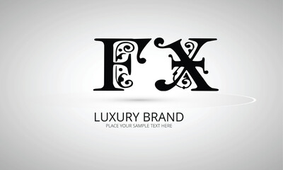 FX initials monogram letter text alphabet logo design
