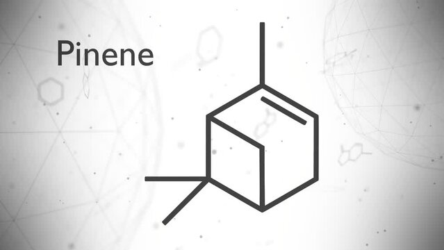 Structural chemical formula of alpha-pinene, an organic compound of the terpene class