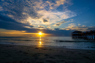 Nice early morning sunrise by Cocoa Beach pier