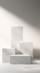 Sophisticated Marble Podium Set for Distinguished Beauty Showcases