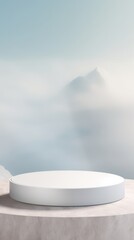 Cloud-Patterned White Display for Atmospheric and Luxe Product Staging