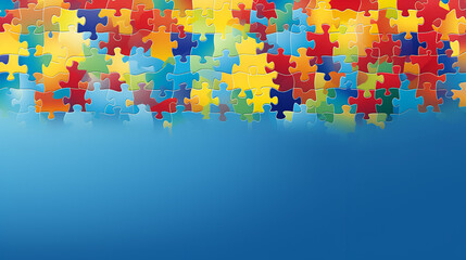 World autism awareness day. Colourful puzzle vector design