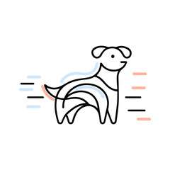 Obraz premium Minimal 12 Chinese Year Zodiac line cartoon character clipart for decoration of dog