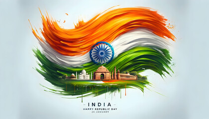 Amazing illustration of india republic day. - obrazy, fototapety, plakaty