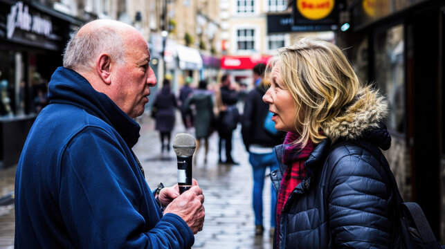 TV interview on the street