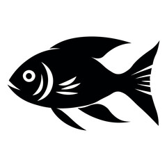 Fish black vector icon on white background
