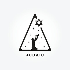 israel symbol of religion judaism. Hexagram jerusalem vector illustration - obrazy, fototapety, plakaty