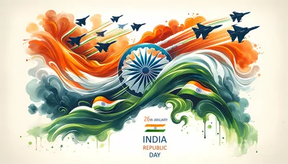 Fotobehang Abstract india republic day illustration background. © Milano