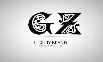 GZ initials monogram letter text alphabet logo design	
