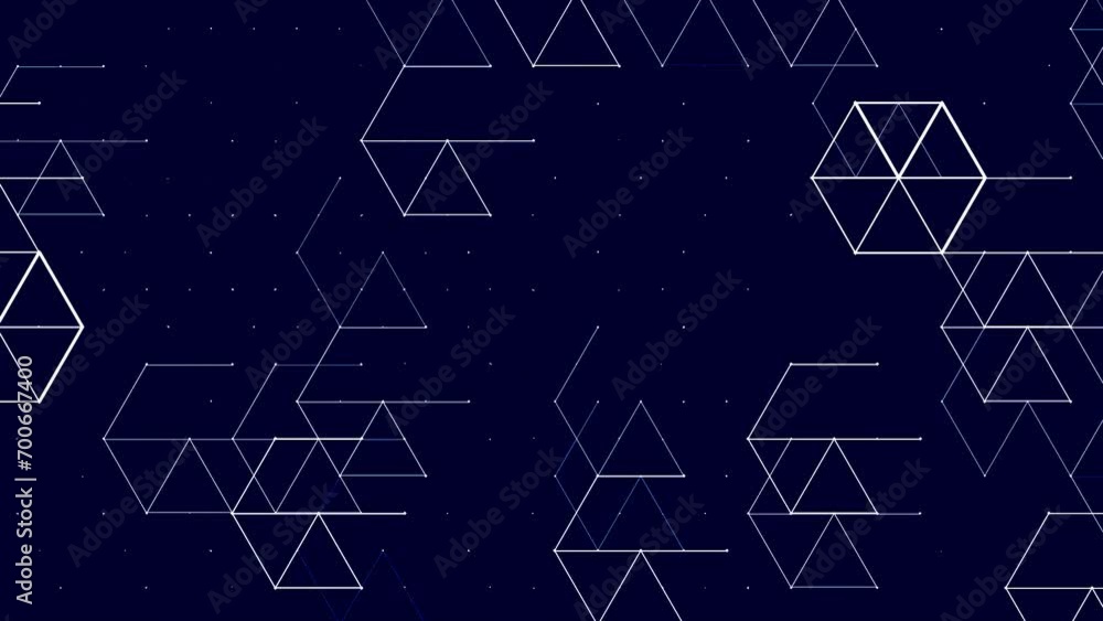 Poster dynamic blue background made of hexagons. rendering animation.