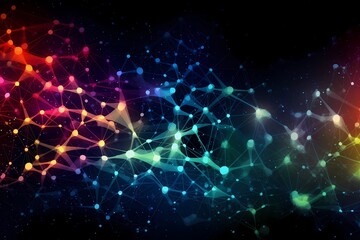 Futuristic digital lines, technology network, Blockchain illustration, connectivity concept