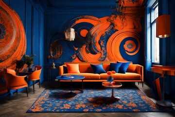 A fusion of neon orange and deep azure, igniting the imagination.