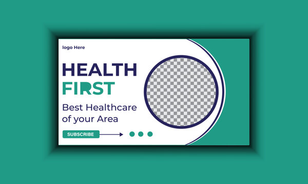 Health Care and hospital  you tube video thumbnail template design.