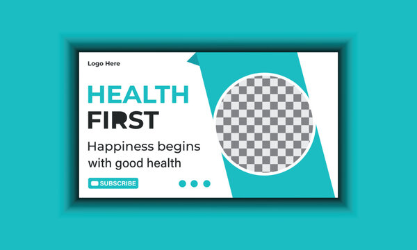 Health Care and hospital  you tube video thumbnail template design.