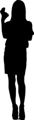 The silhouette of a salaried man is holding something in his right hand.