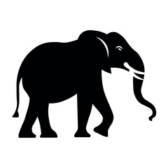 Elephant black vector icon on white background