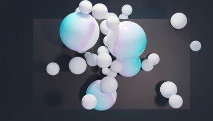 Elegance in Flight: 3D Rendered Balloon Abstract Background Wallpaper with Captivating Colors