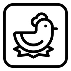 Editable hen, chicken vector icon. Animal, farm, livestock. Part of a big icon set family. Perfect for web and app interfaces, presentations, infographics, etc