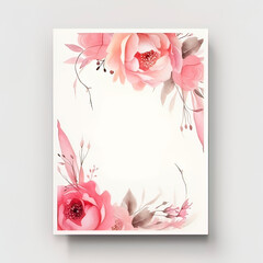 Beautiful watercolor floral pink wedding template