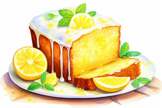 Citrus cake sweet bakery fruit lemon food background homemade baked dessert yellow delicious