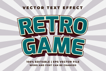 Editable text effect sunset party 3d retro template style premium vector