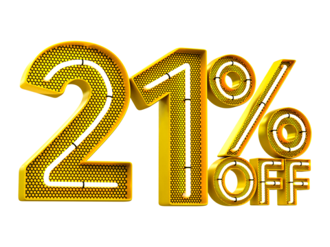 Special offer sale 21% discount sale tags 3d number concept discount promotion sale offer price sign - Powered by Adobe