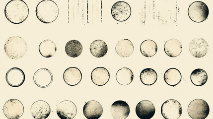 Vintage Grunge Design Elements: Distressed Circles, Banners, and Retro Stamps for Graphic Texture and Creative Backgrounds.