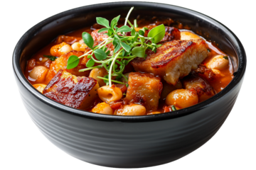 Cassoulet, transparent background, isolated image, generative AI