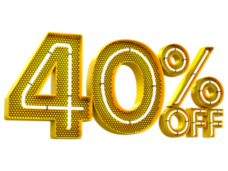 Special offer sale 40% discount sale tags 3d number concept discount promotion sale offer price sign