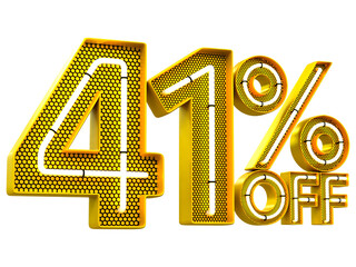 Special offer sale 41% discount sale tags 3d number concept discount promotion sale offer price sign
