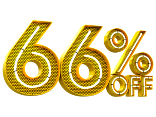 Special offer sale 66% discount sale tags 3d number concept discount promotion sale offer price sign