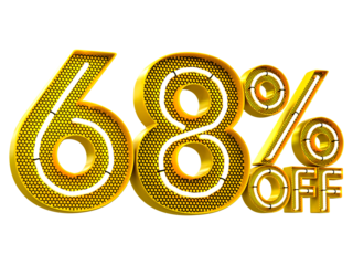 Special offer sale 68% discount sale tags 3d number concept discount promotion sale offer price sign