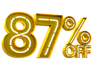 Special offer sale 87% discount sale tags 3d number concept discount promotion sale offer price sign