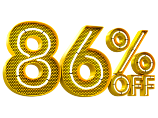 Special offer sale 86% discount sale tags 3d number concept discount promotion sale offer price sign