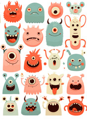 Fototapeta premium set of cartoon monsters