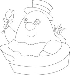 Mole Rose Flower Animal Vector Graphic Art Illustration